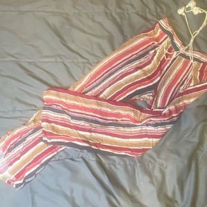 BeBop Flowy Striped Pants : String Tie : Size L